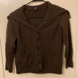 Talbots Pure Merino Wool Cardigan in Chocolate Brown, Extra Small. Super Soft!